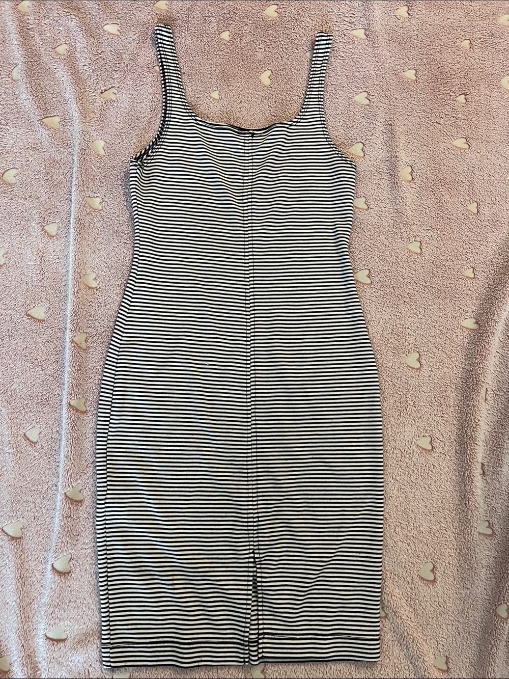 Zara Black and White Striped Tank Bodycon Dress - Picture 4 of 6